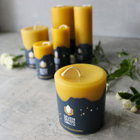Seven Sisters Beeswax Pillar Candles - Tribe Castlemaine