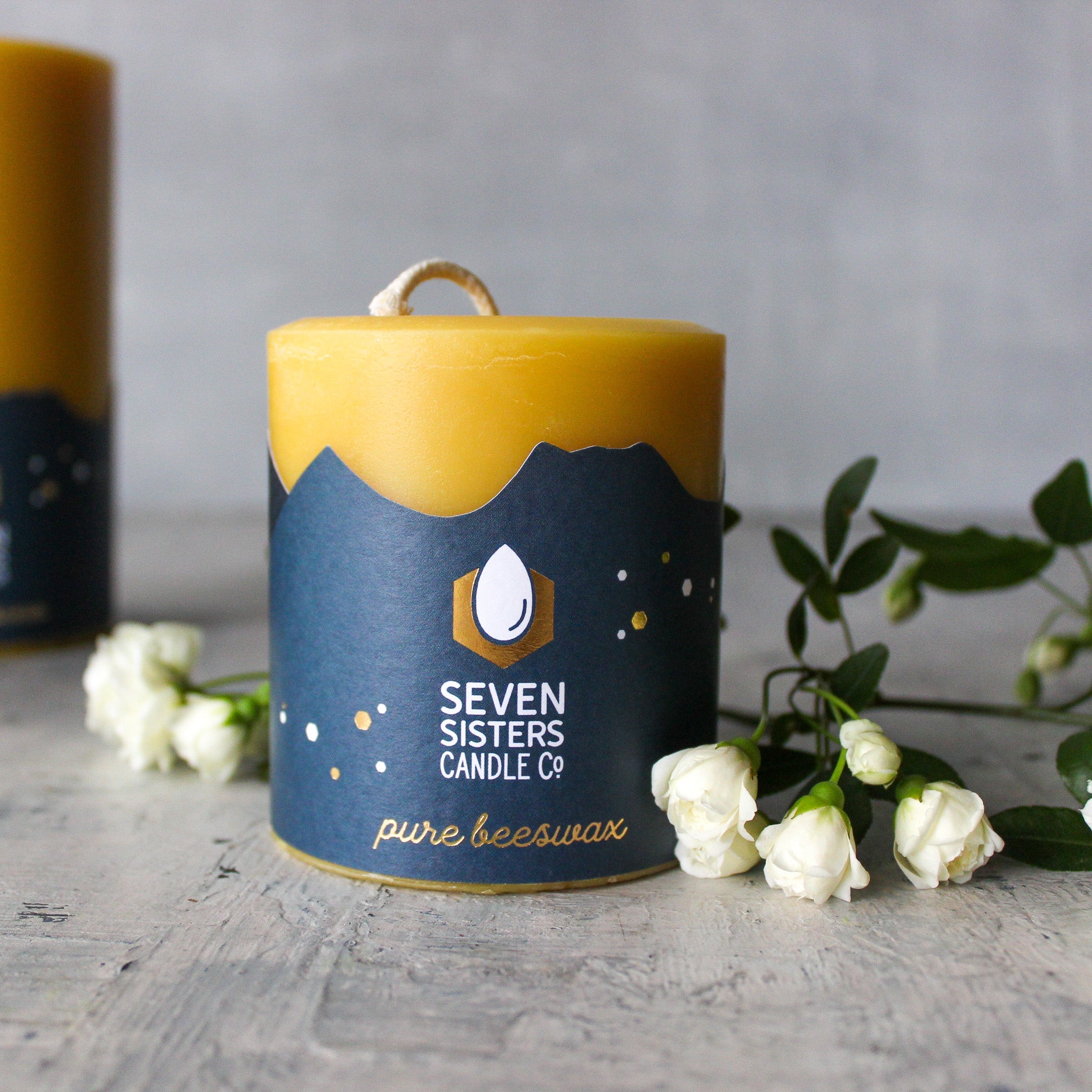 Seven Sisters Beeswax Pillar Candles - Tribe Castlemaine