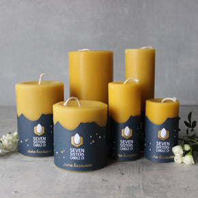 Seven Sisters Beeswax Pillar Candles - Tribe Castlemaine