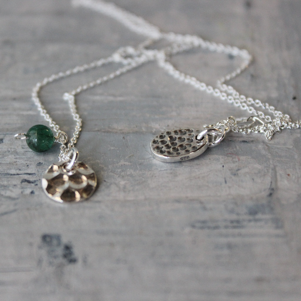 Silver Disc Jade Bead Necklace - Tribe Castlemaine