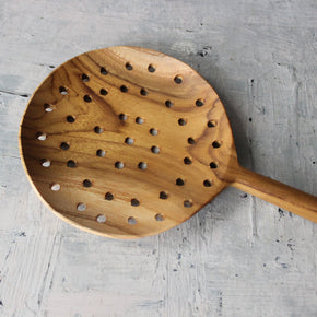 Teak Slotted Spoon - Tribe Castlemaine