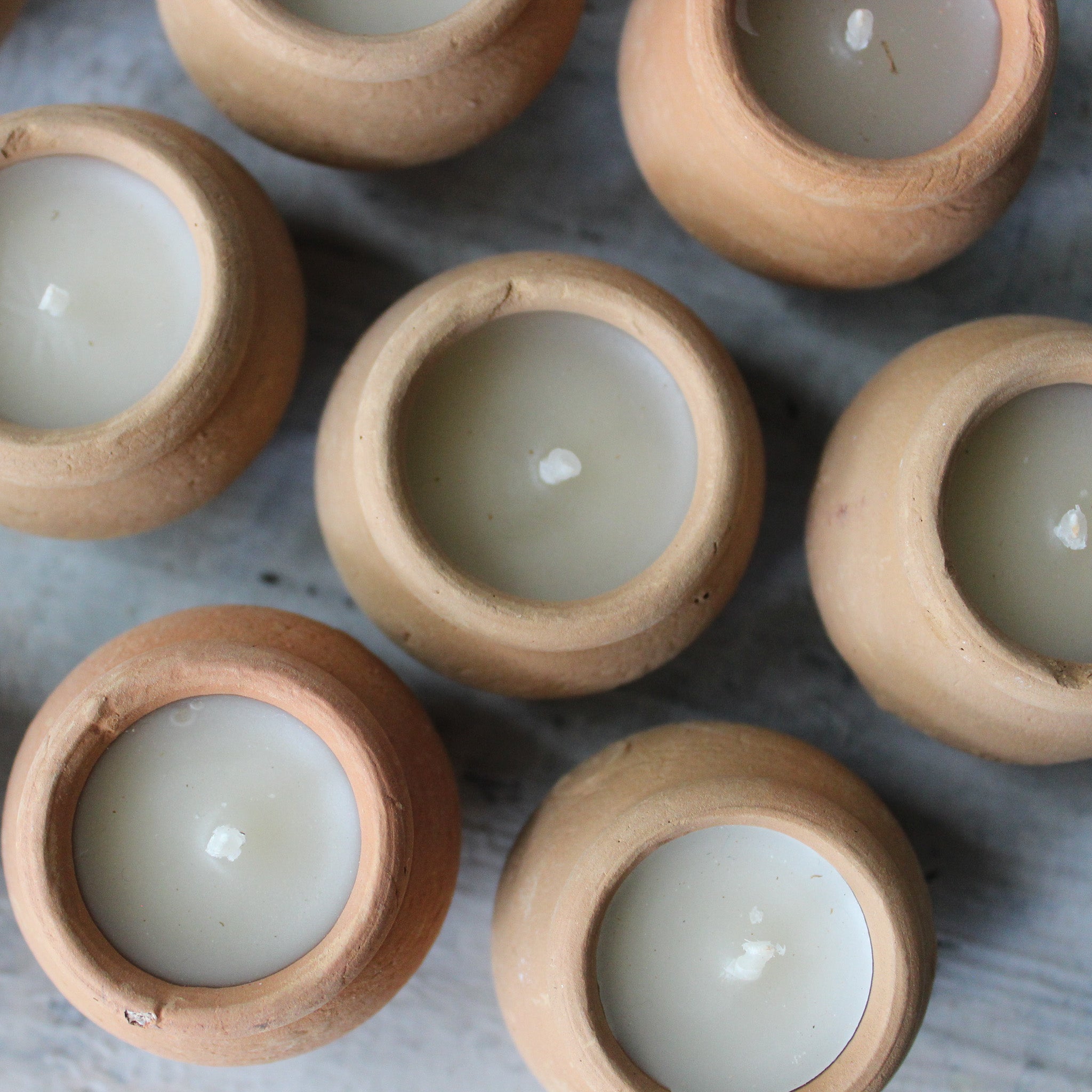 Terracotta Beeswax Tea Candles - Tribe Castlemaine