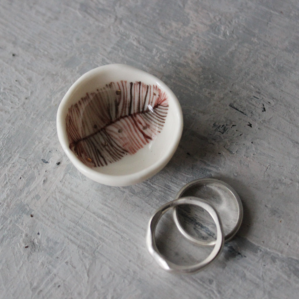 Tiny Feather Trinket Dishes - Tribe Castlemaine