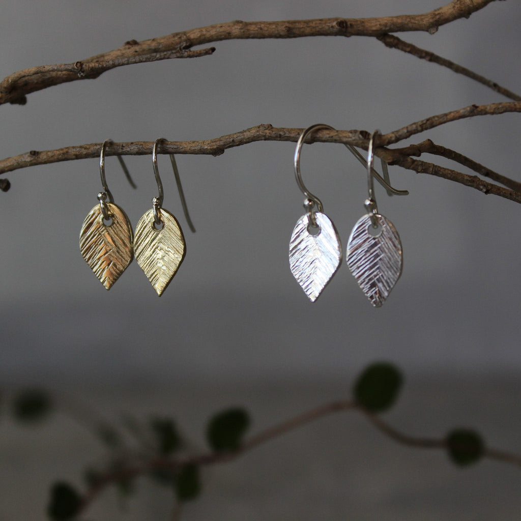 Tiny Leaf Earrings - Tribe Castlemaine