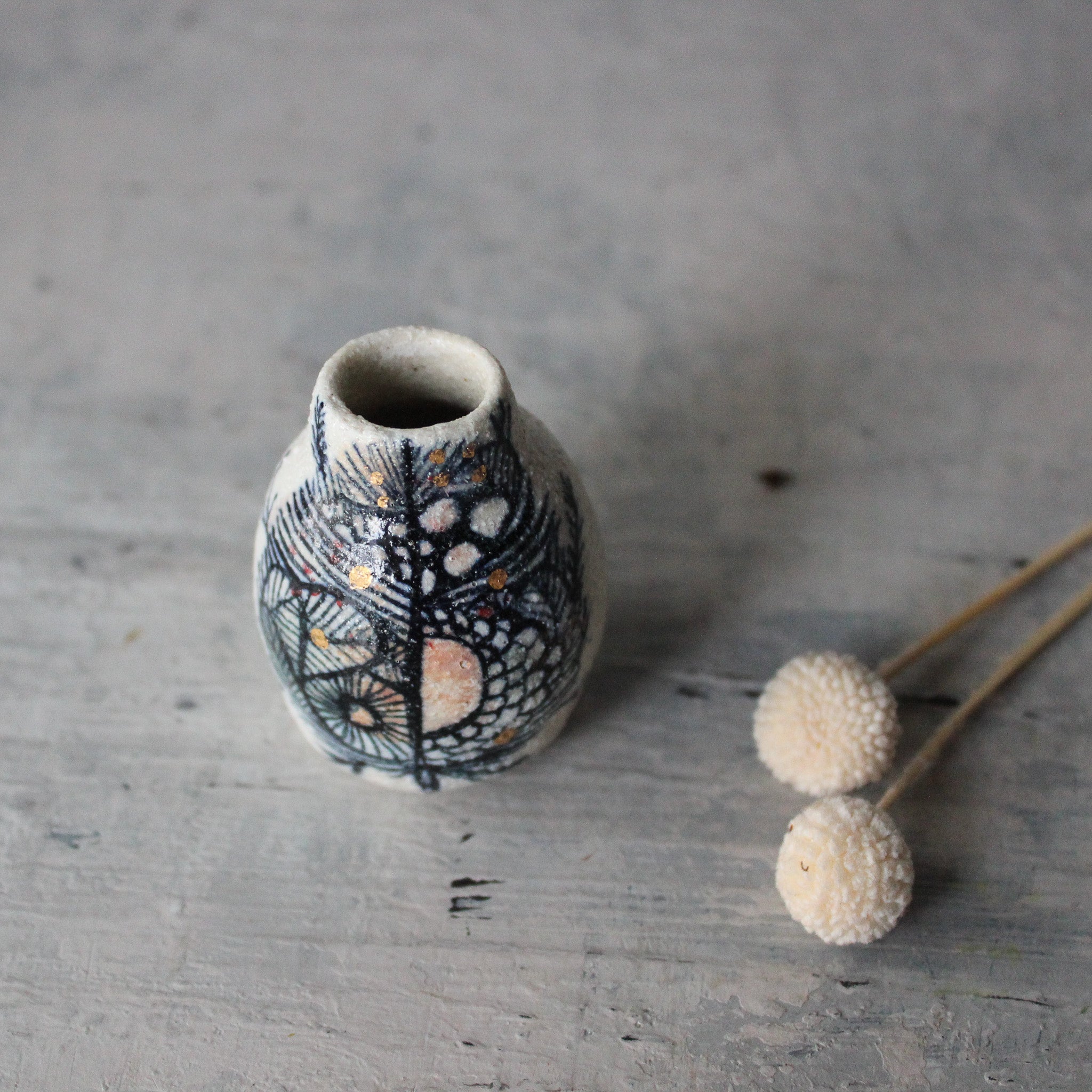 Tiny Painted Detail Vase - Tribe Castlemaine