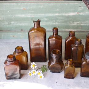 Vintage Amber Glass Bottles - Tribe Castlemaine
