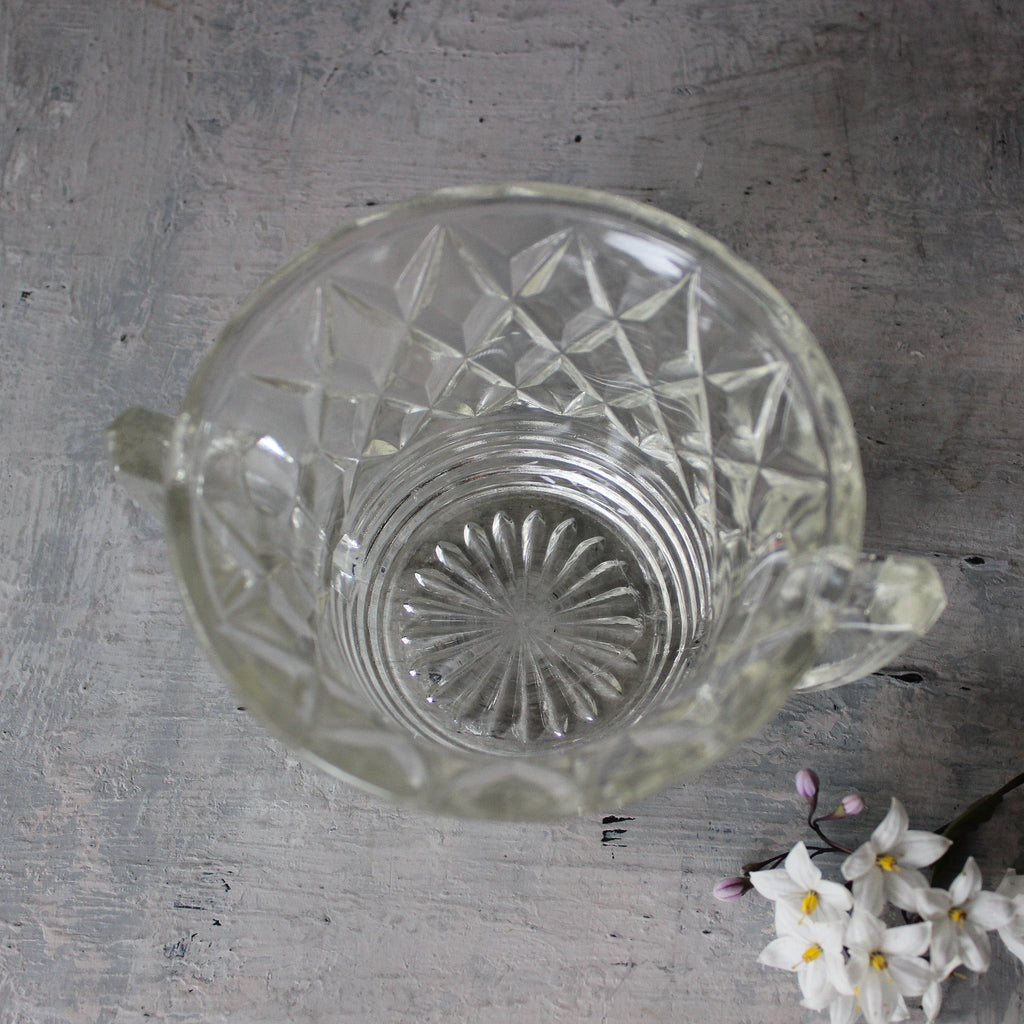 Vintage Cut Glass Sugar Bowl - Tribe Castlemaine