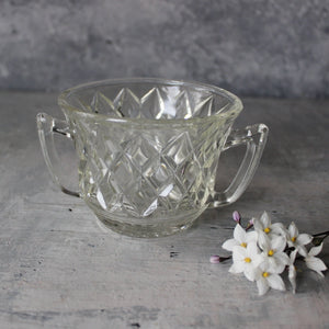 Vintage Cut Glass Sugar Bowl - Tribe Castlemaine