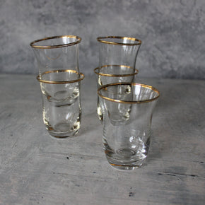 Vintage Gold Rim Shot Glass Set - Tribe Castlemaine
