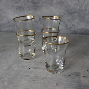 Vintage Gold Rim Shot Glass Set - Tribe Castlemaine
