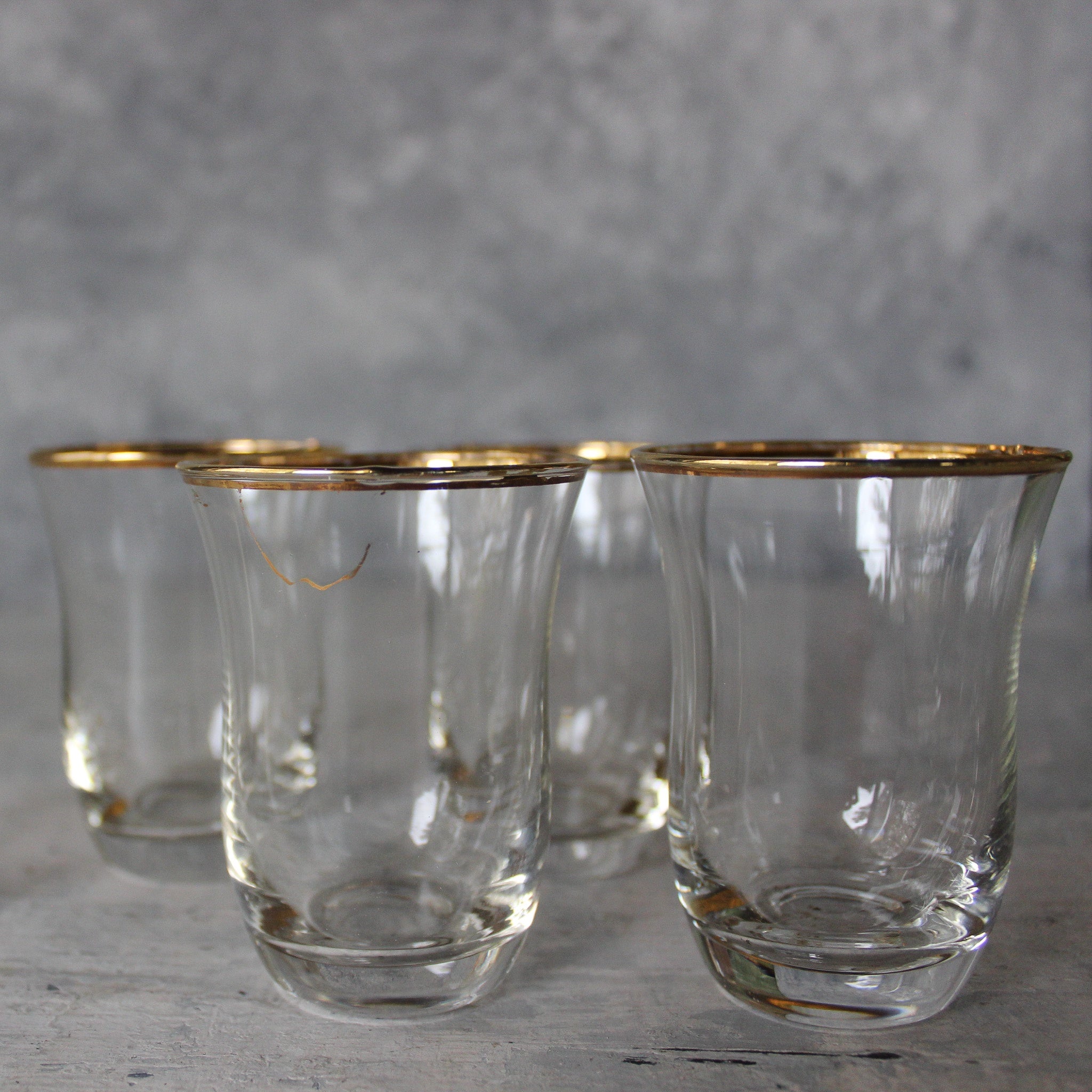 Vintage Gold Rim Shot Glass Set - Tribe Castlemaine