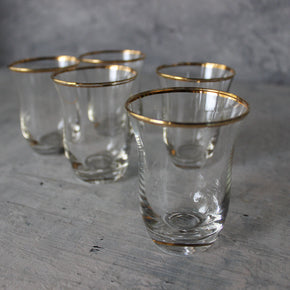 Vintage Gold Rim Shot Glass Set - Tribe Castlemaine