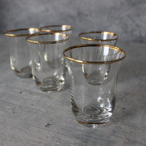 Vintage Gold Rim Shot Glass Set - Tribe Castlemaine
