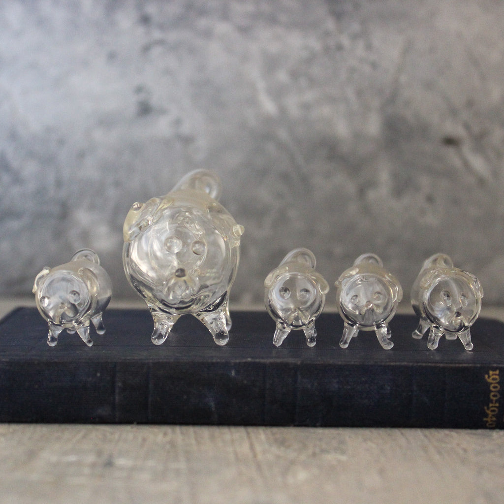 Vintage Hand Blown Pig in Pig Ornament Set - Tribe Castlemaine