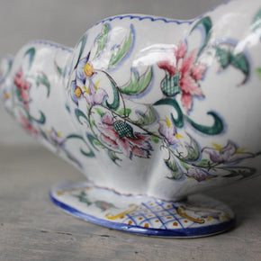 Vintage Hand Painted Floral Long Urn Vase - Tribe Castlemaine