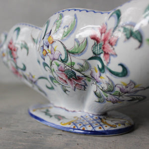 Vintage Hand Painted Floral Long Urn Vase - Tribe Castlemaine