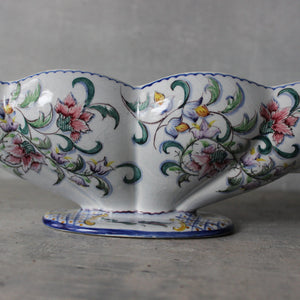 Vintage Hand Painted Floral Long Urn Vase - Tribe Castlemaine
