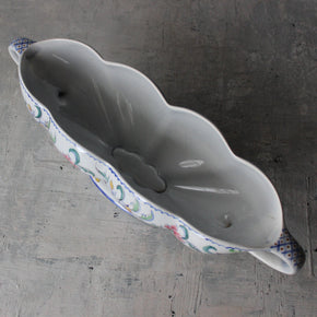 Vintage Hand Painted Floral Long Urn Vase - Tribe Castlemaine