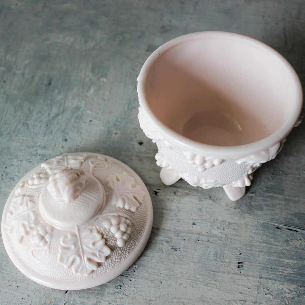 Vintage Milk Glass Candy Jar - Tribe Castlemaine