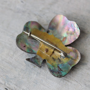 Vintage Paua Shell Clover Brooch - Tribe Castlemaine