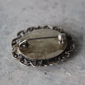 Vintage Paua Shell Sterling Silver Oval Brooch - Tribe Castlemaine