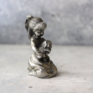 Vintage Pewter Puppy Love Ornament - Tribe Castlemaine