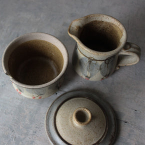 Vintage Pottery Jug & Sugar Bowl - Tribe Castlemaine