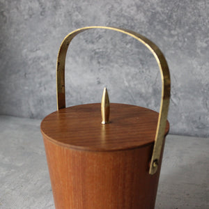 Vintage Teak and Brass Ice Bucket - Tribe Castlemaine