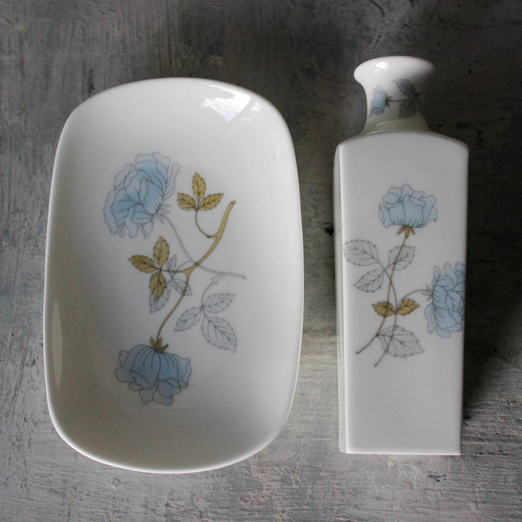 Vintage Wedgwood 'Ice Rose' Vase & Dish - Tribe Castlemaine