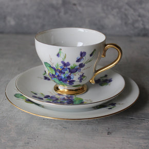 Vintage Westminster Violets Tea Cup Trio - Tribe Castlemaine