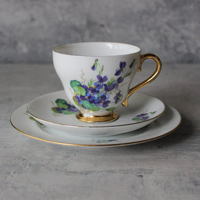 Vintage Westminster Violets Tea Cup Trio - Tribe Castlemaine