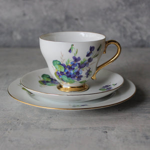 Vintage Westminster Violets Tea Cup Trio - Tribe Castlemaine