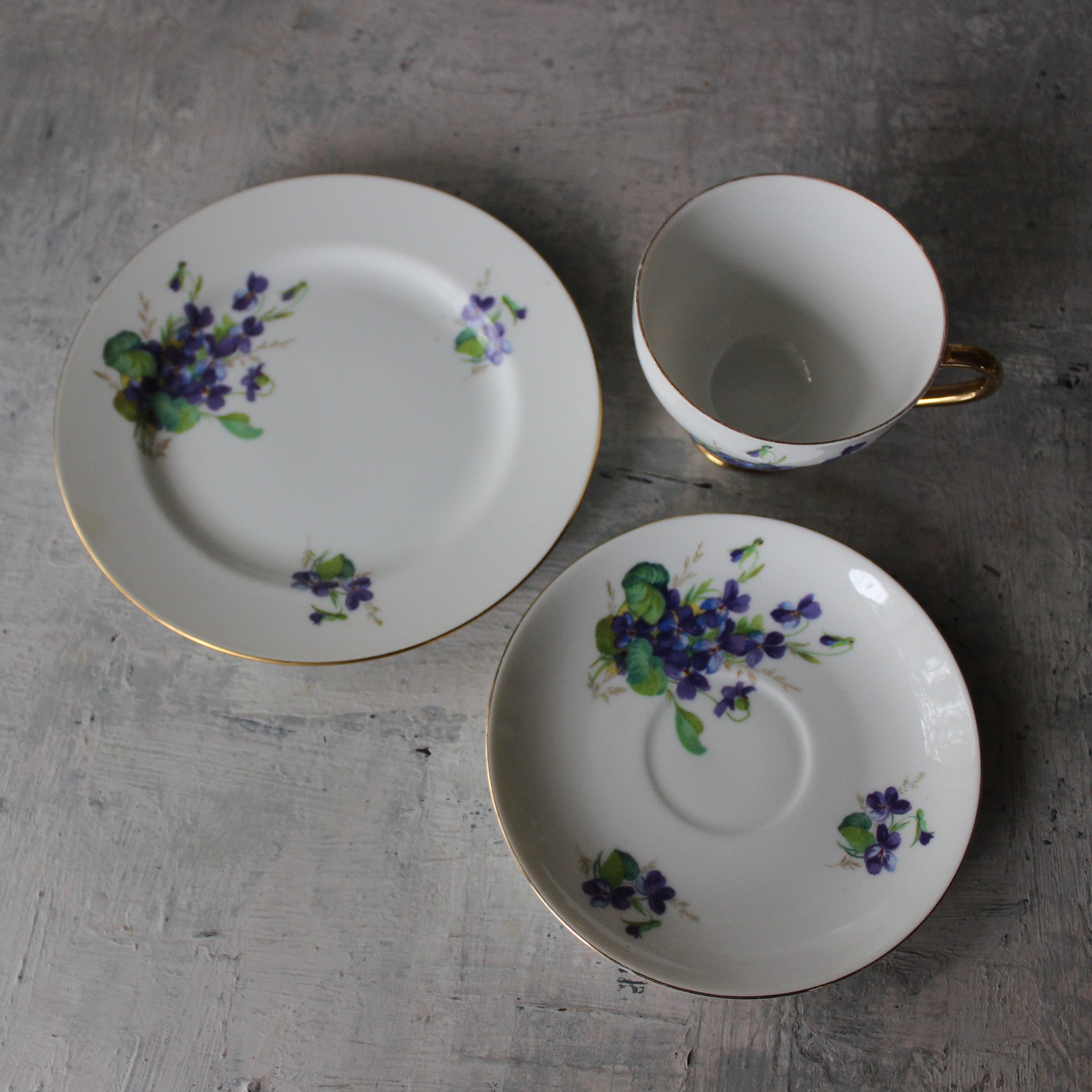 Vintage Westminster Violets Tea Cup Trio - Tribe Castlemaine