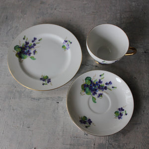 Vintage Westminster Violets Tea Cup Trio - Tribe Castlemaine