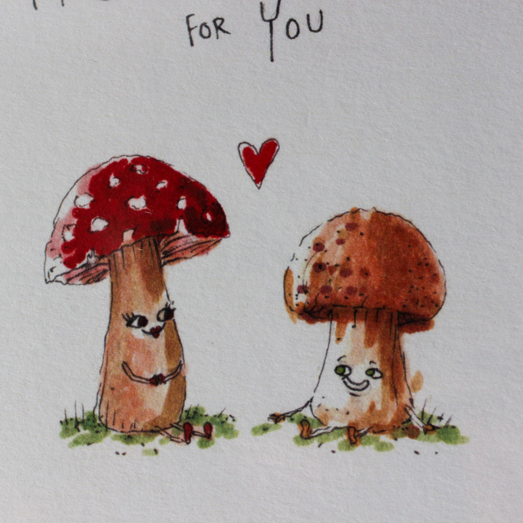 Well Drawn Mushroom Heart Card - Tribe Castlemaine