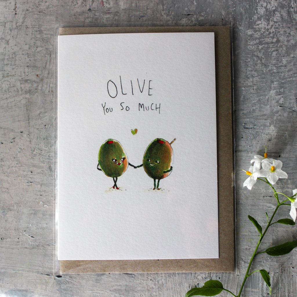 Well Drawn Olive Love Card - Tribe Castlemaine