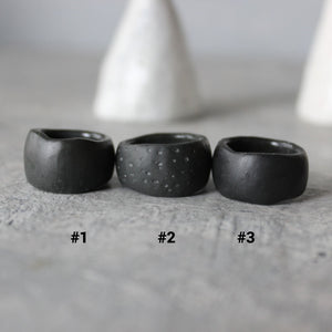 Black Porcelain Band Rings - Tribe Castlemaine