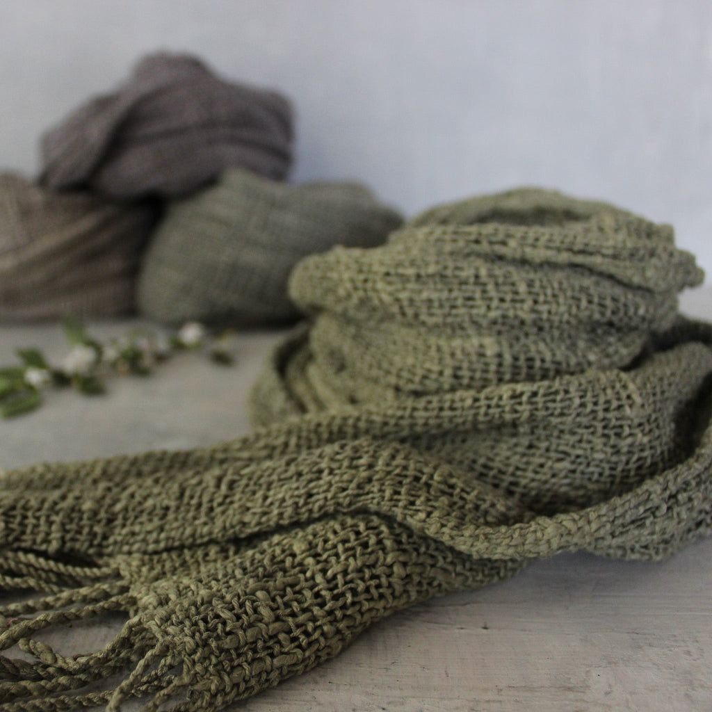Botanical Dye Handloomed Scarf : Storm #1 - Tribe Castlemaine