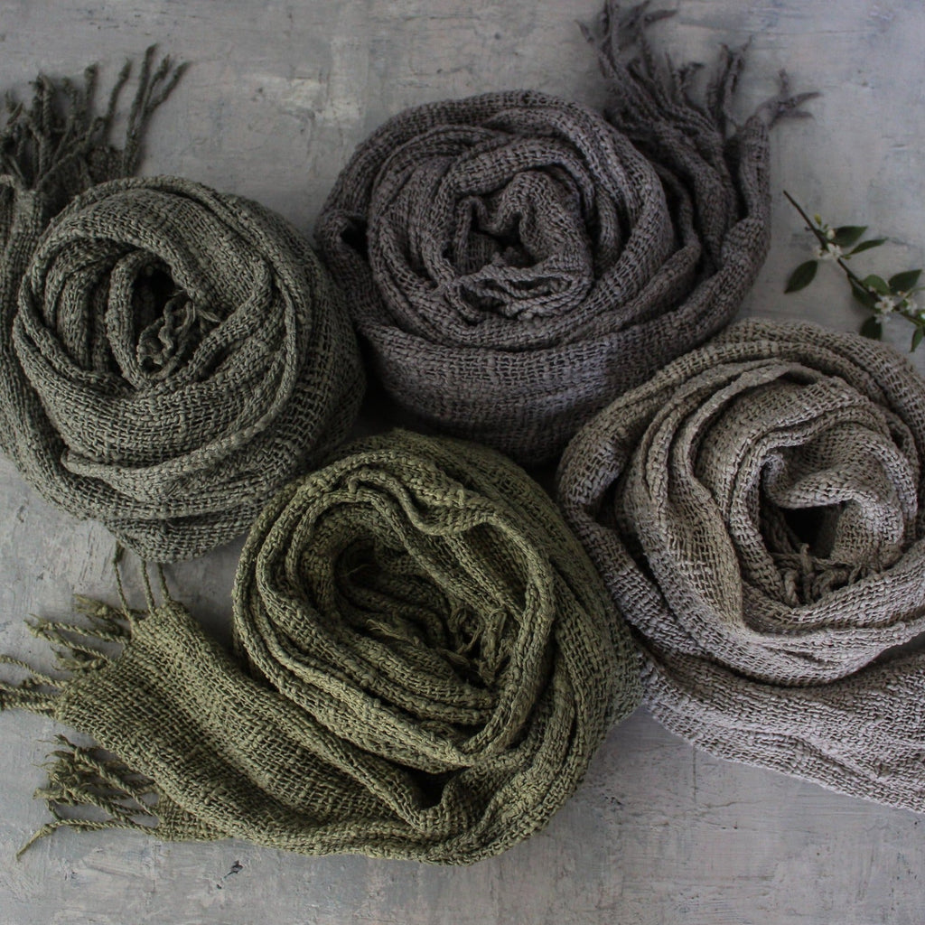 Botanical Dye Handloomed Scarf : Storm #1 - Tribe Castlemaine