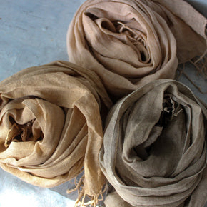 Botanical Dye Pure Linen Scarves : Autumn Collection - Tribe Castlemaine