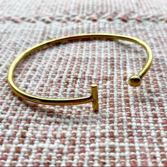 Brass Ball & Bar Bangle - Tribe Castlemaine