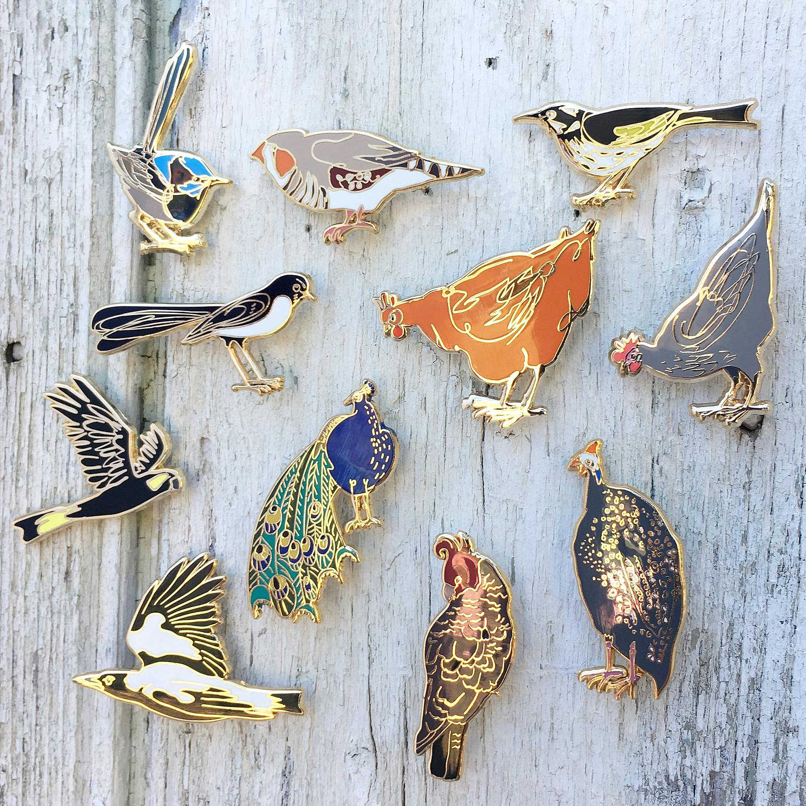 Enamel on sale bird pins