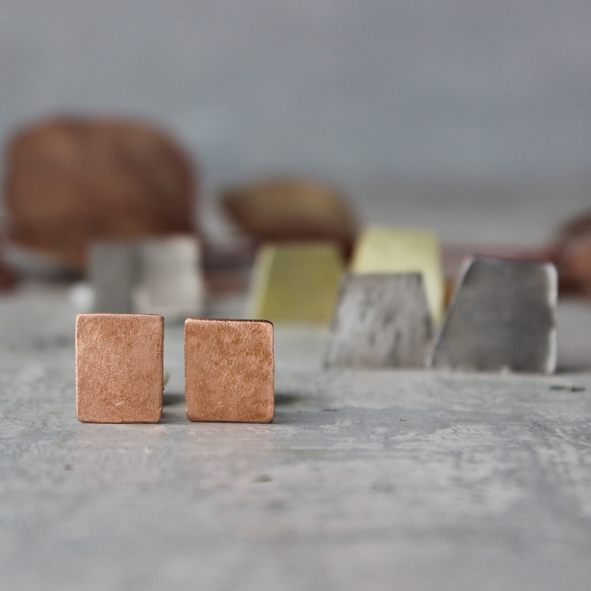 Brushed Metal Clip-on Earrings - Tribe Castlemaine