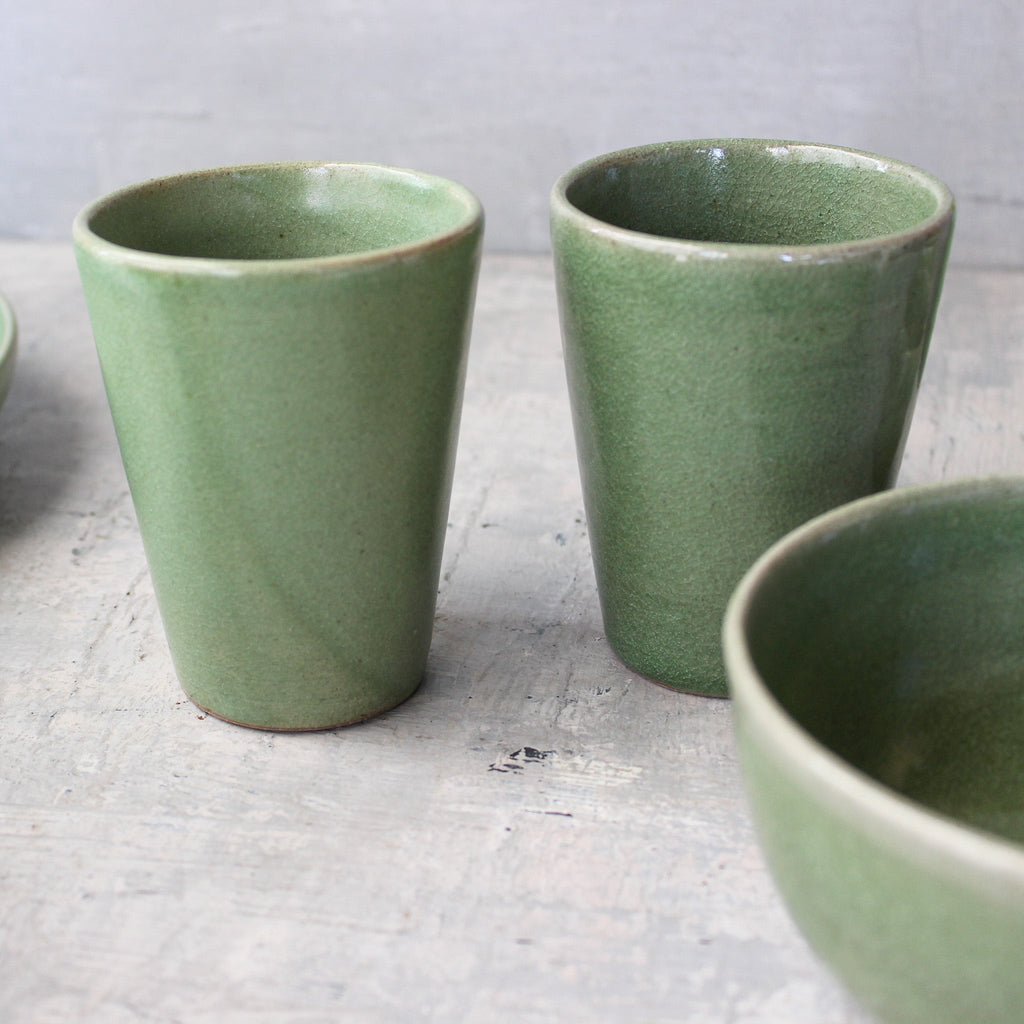 Celadon Ware - Cup, Bowls & Plate - Tribe Castlemaine