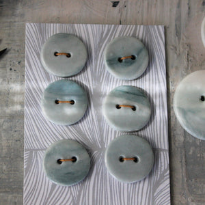 Ceramic Buttons : Blue Marbled - Tribe Castlemaine