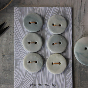 Ceramic Buttons : Blue Marbled - Tribe Castlemaine