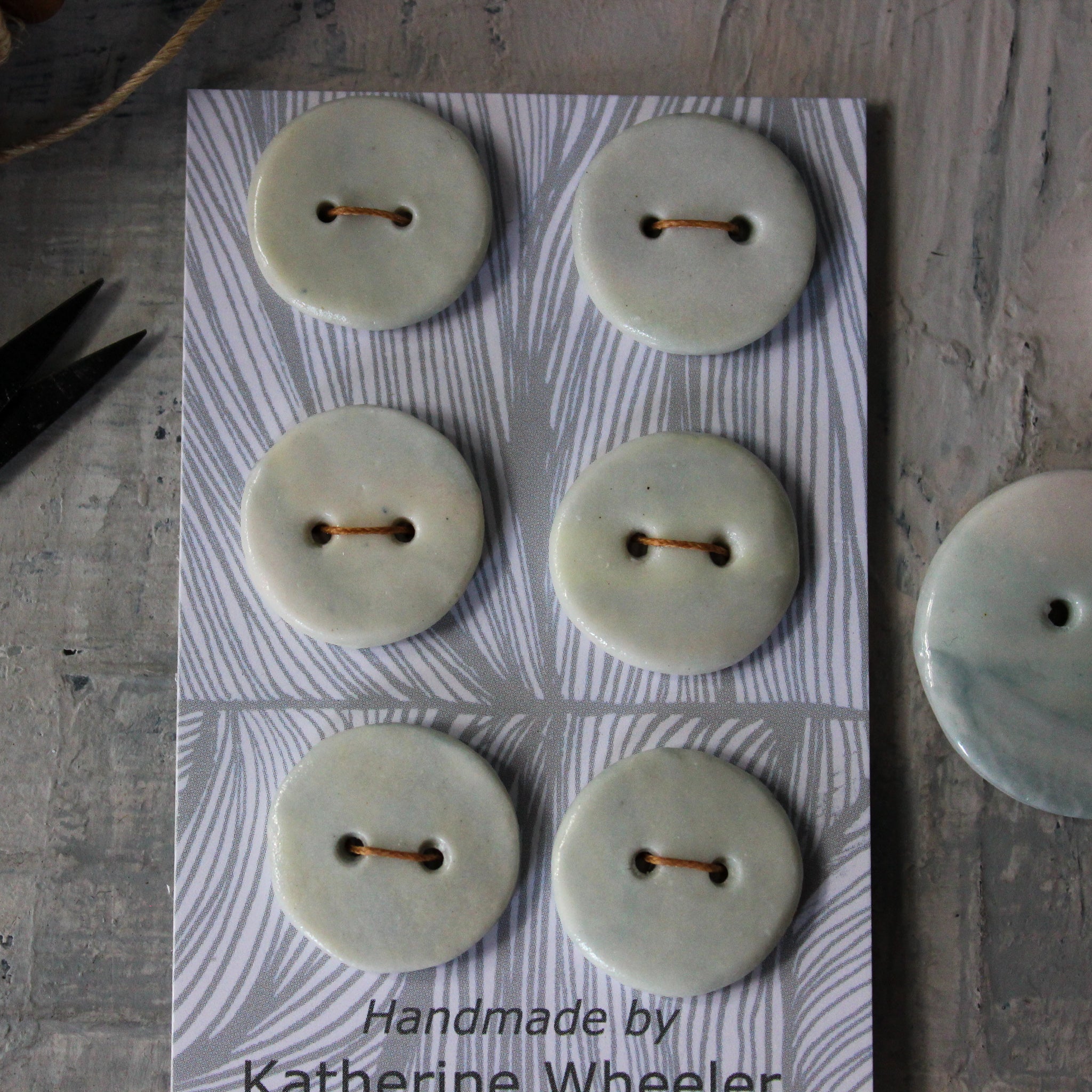 Ceramic Buttons : Blue Marbled - Tribe Castlemaine