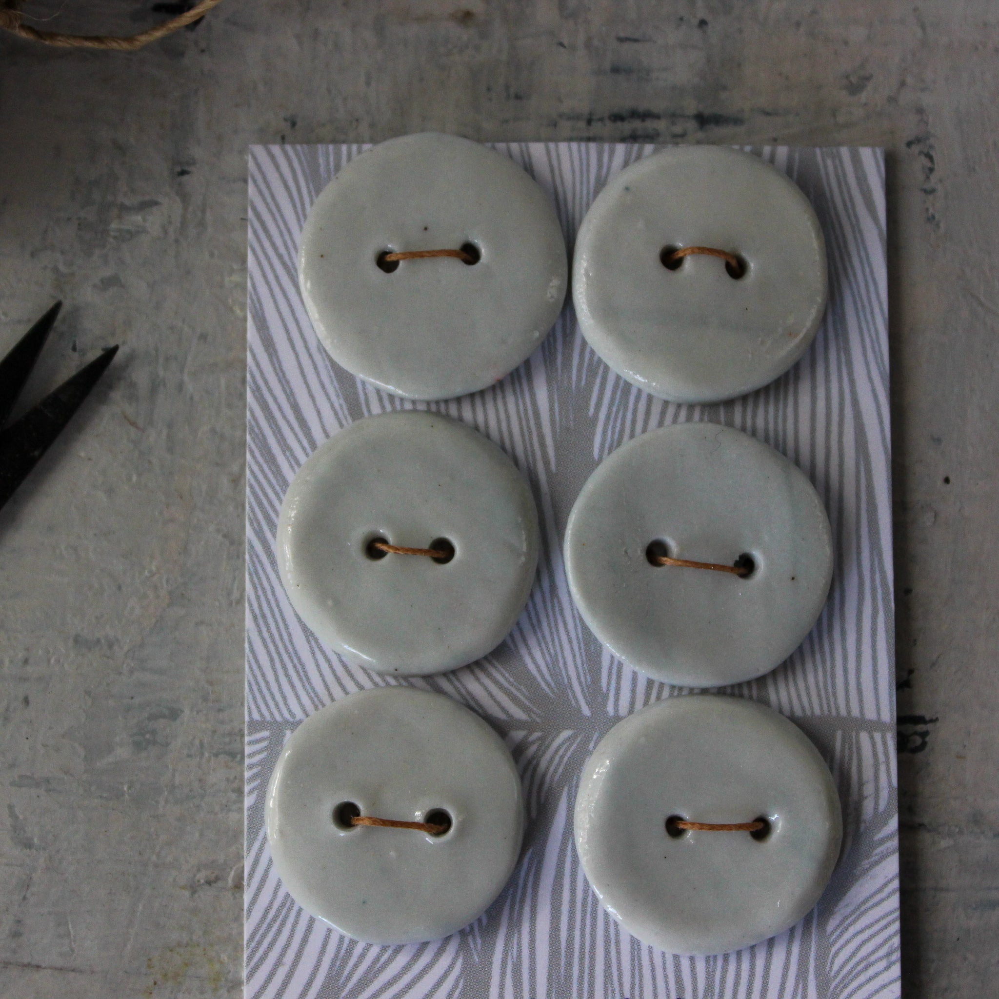 Ceramic Buttons : Blue Marbled - Tribe Castlemaine