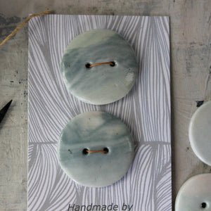 Ceramic Buttons : Blue Marbled - Tribe Castlemaine