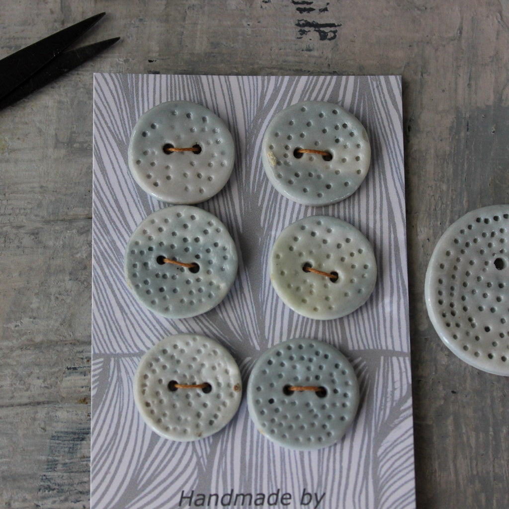 Ceramic Buttons : Blue Textured - Tribe Castlemaine